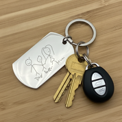 Personalised Stainless Steel Keyring - Father's Day Gift for Dad