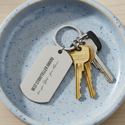 Personalised Stainless Steel Keyring - Father's Day Gift for Dad