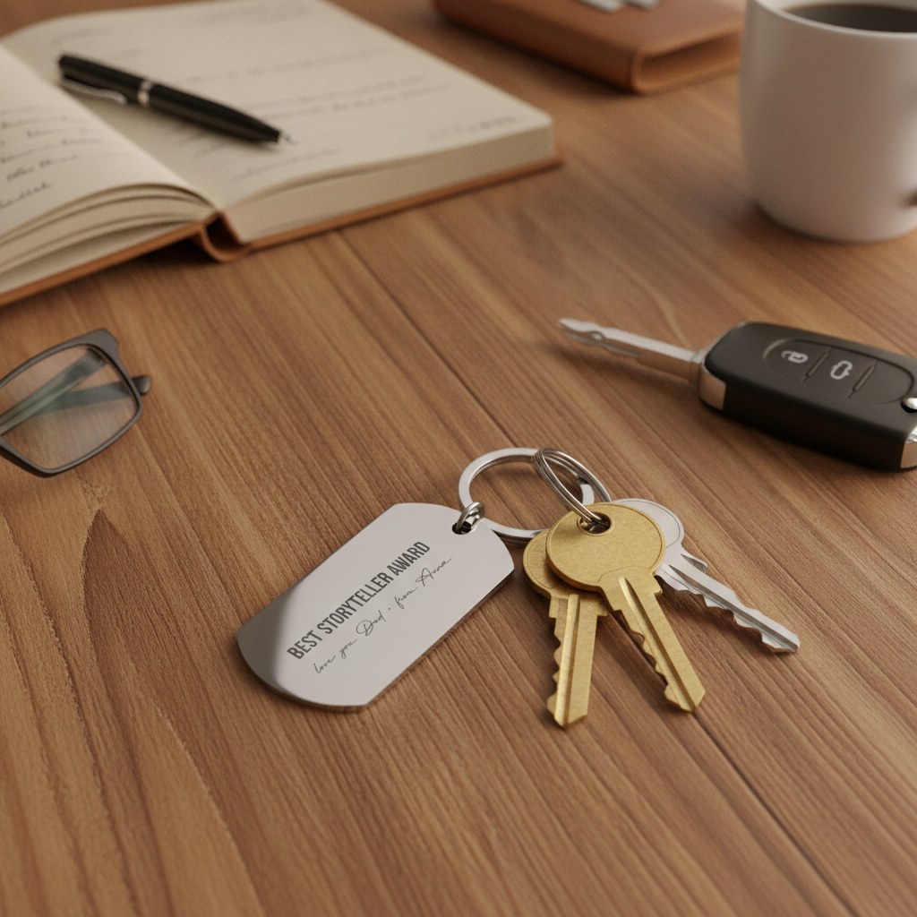 Personalised Stainless Steel Keyring - Father's Day Gift for Dad