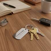 Personalised Stainless Steel Keyring - Father's Day Gift for Dad