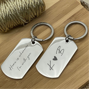 Personalised Stainless Steel Keyring for Couple (Set of 2)