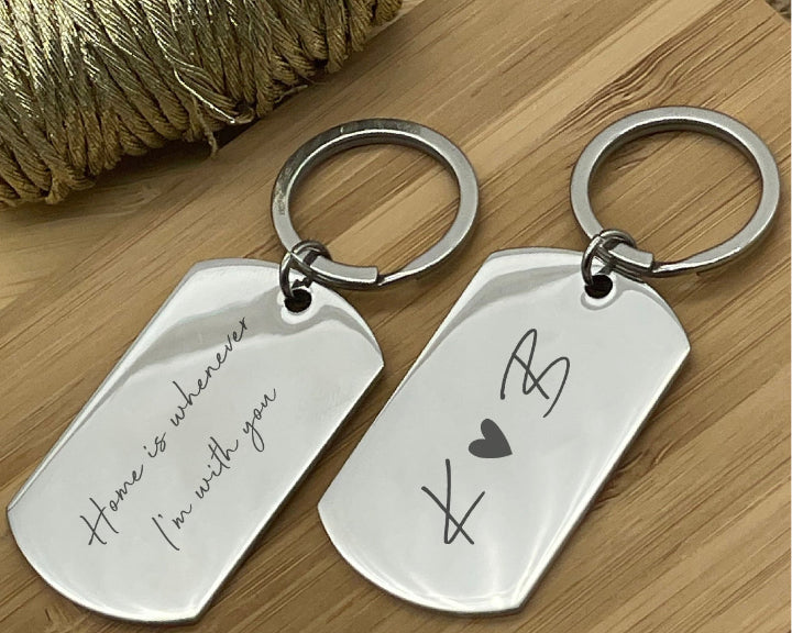 Metal dogtag keyring