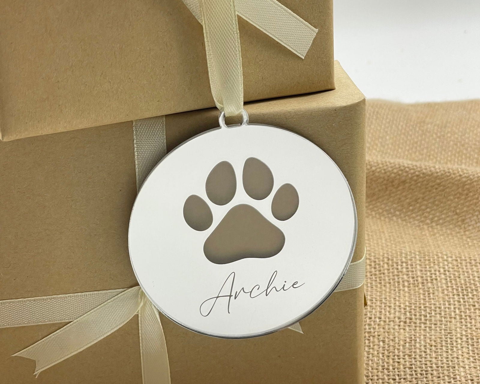 Mirror Christmas Pet Bauble sample archie