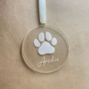 Mirror Christmas Pet Bauble sample archie clear acrylic