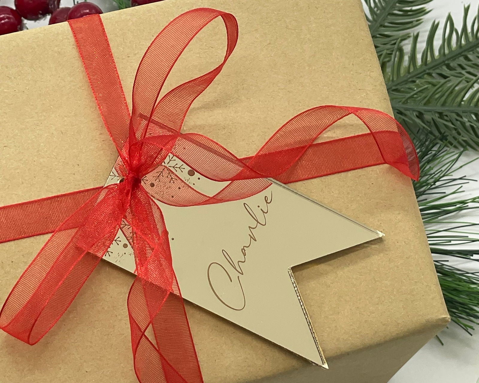 Mirror Name Gift Tag (Set of 3) sample of gold only