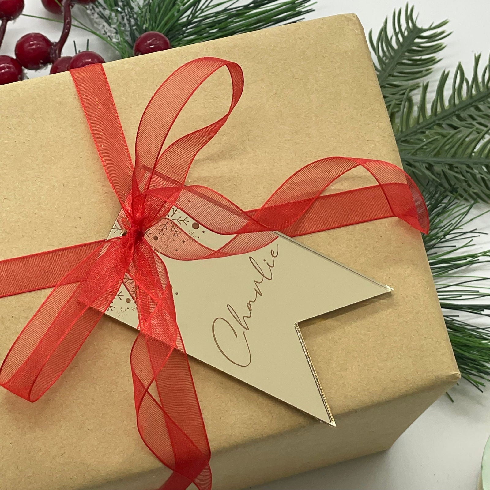 Mirror Name Gift Tag (Set of 3) sample of gold only