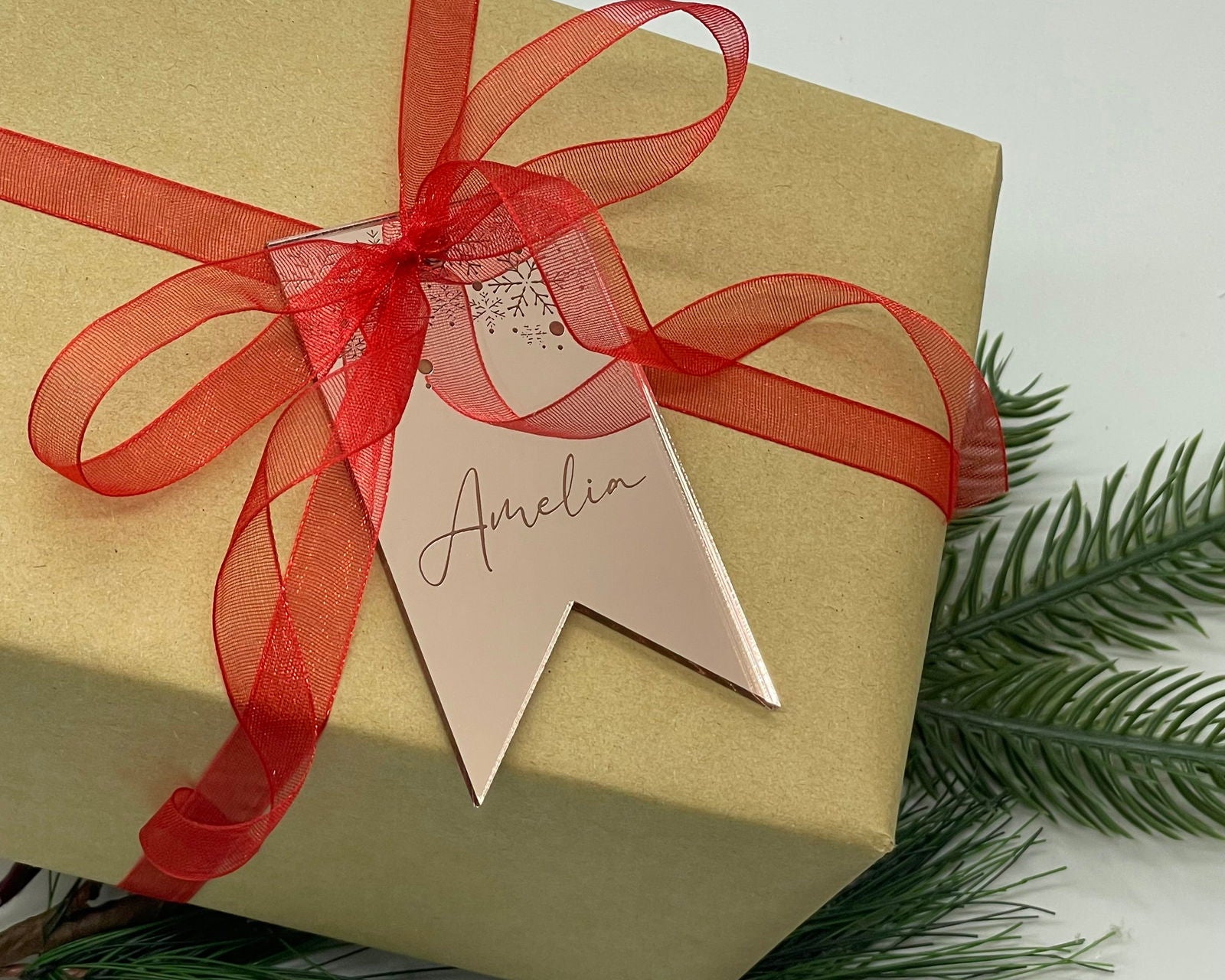 Mirror Name Gift Tag (Set of 3) sample of rose gold only