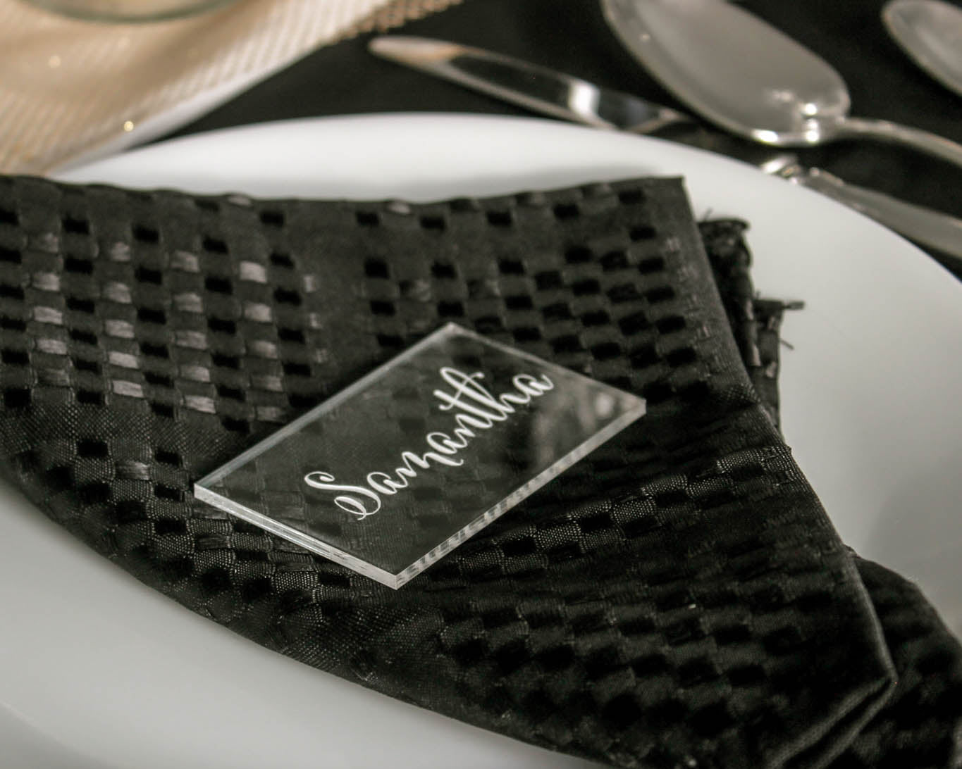 Name Placeholders (6 pieces) sample acrylic for samantha