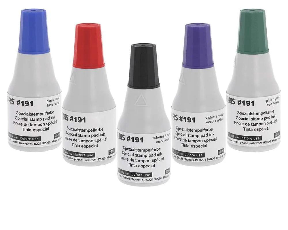 Noris 191 Ink Bottle for Glass, Metal & Plastic colours blue, red, black, violet,green