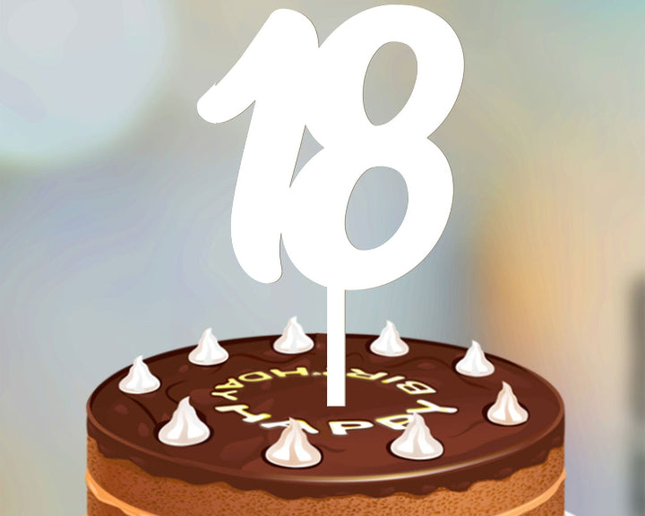 Numbers Cake Topper font 3 white