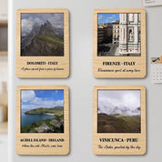 Personalised Photo Fridge Magnet Travel Memories (Set of 4)