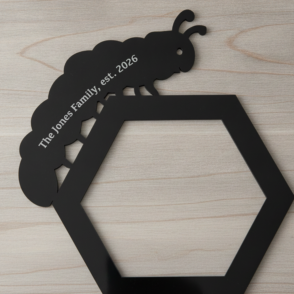 Honeycomb Pattern Plant Trellis with Personalised Message