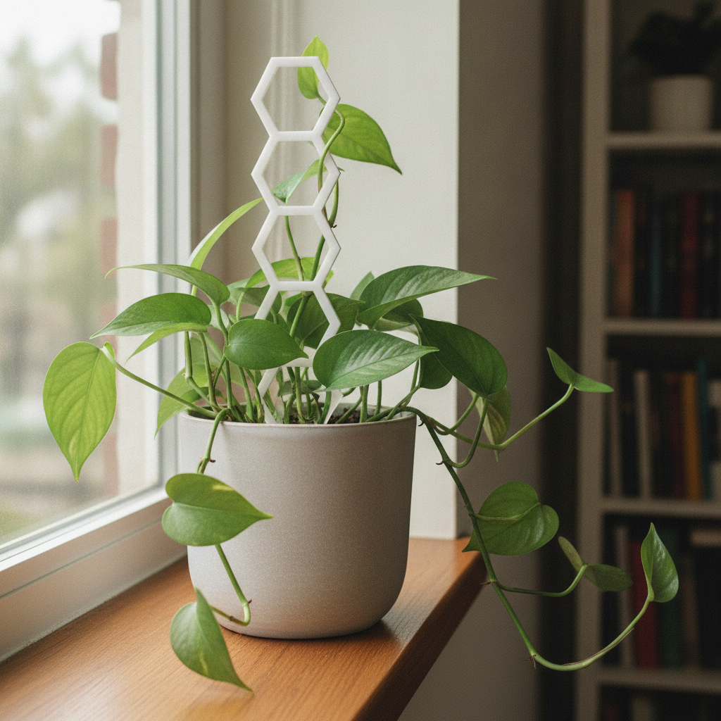 Honeycomb Pattern Plant Trellis for Decorative Plant Support