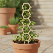 Honeycomb Pattern Plant Trellis for Decorative Plant Support