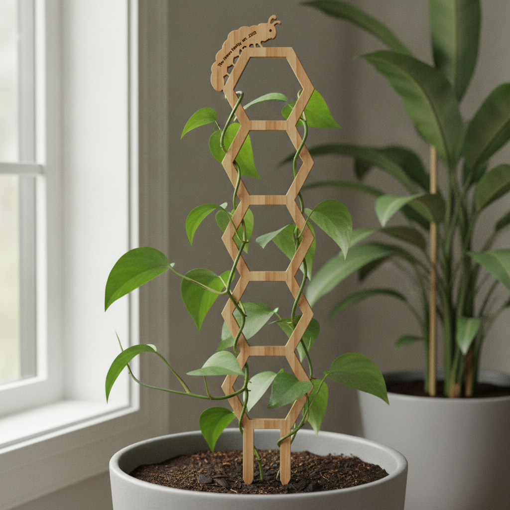 Honeycomb Pattern Plant Trellis with Personalised Message