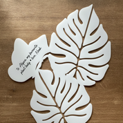 Monstera Leaf Plant Trellis with Personalised Message