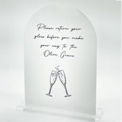 Return Your Glass Arch Sign