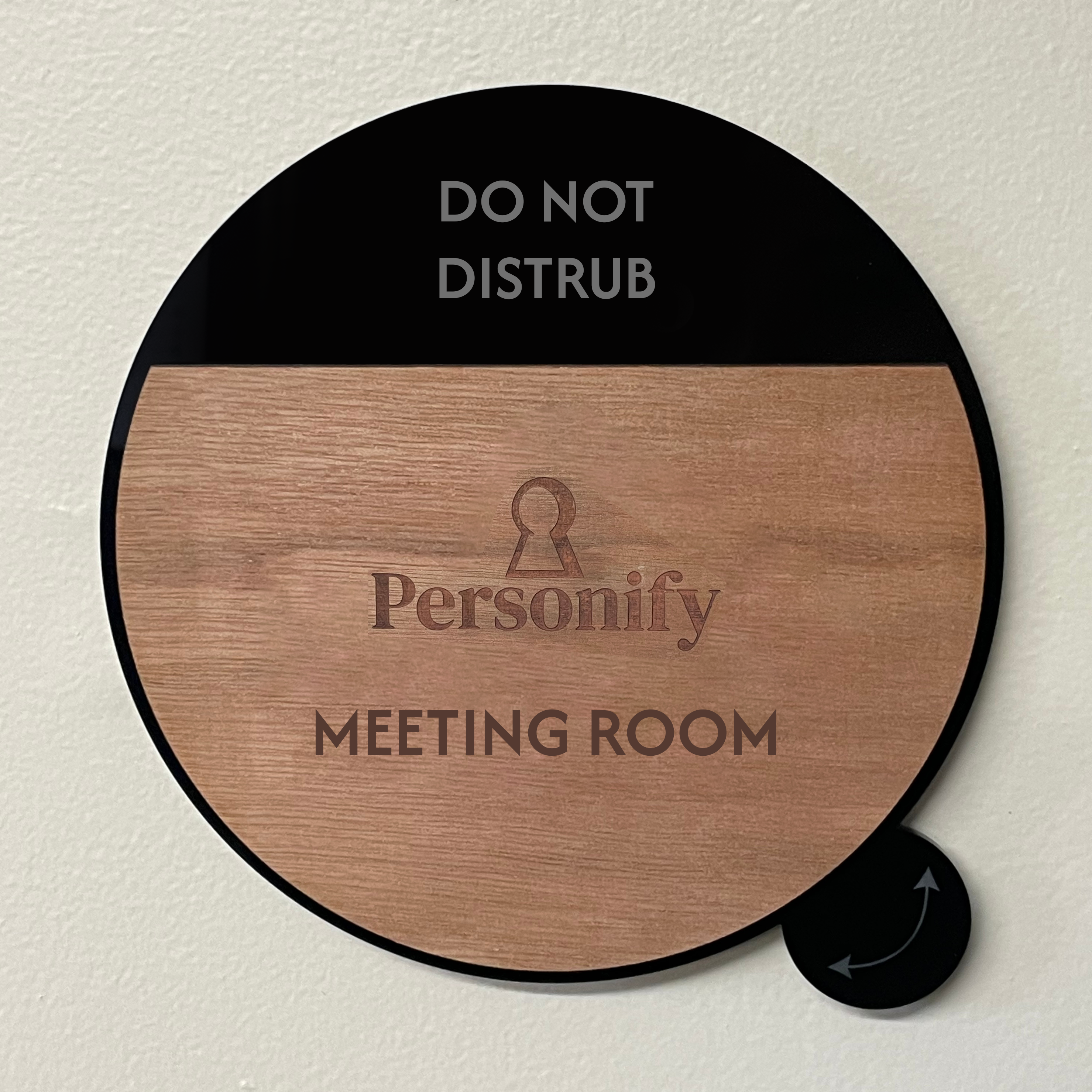 Rotating Meeting Room Door Sign