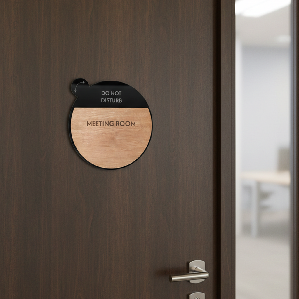 Rotating Meeting Room Door Sign