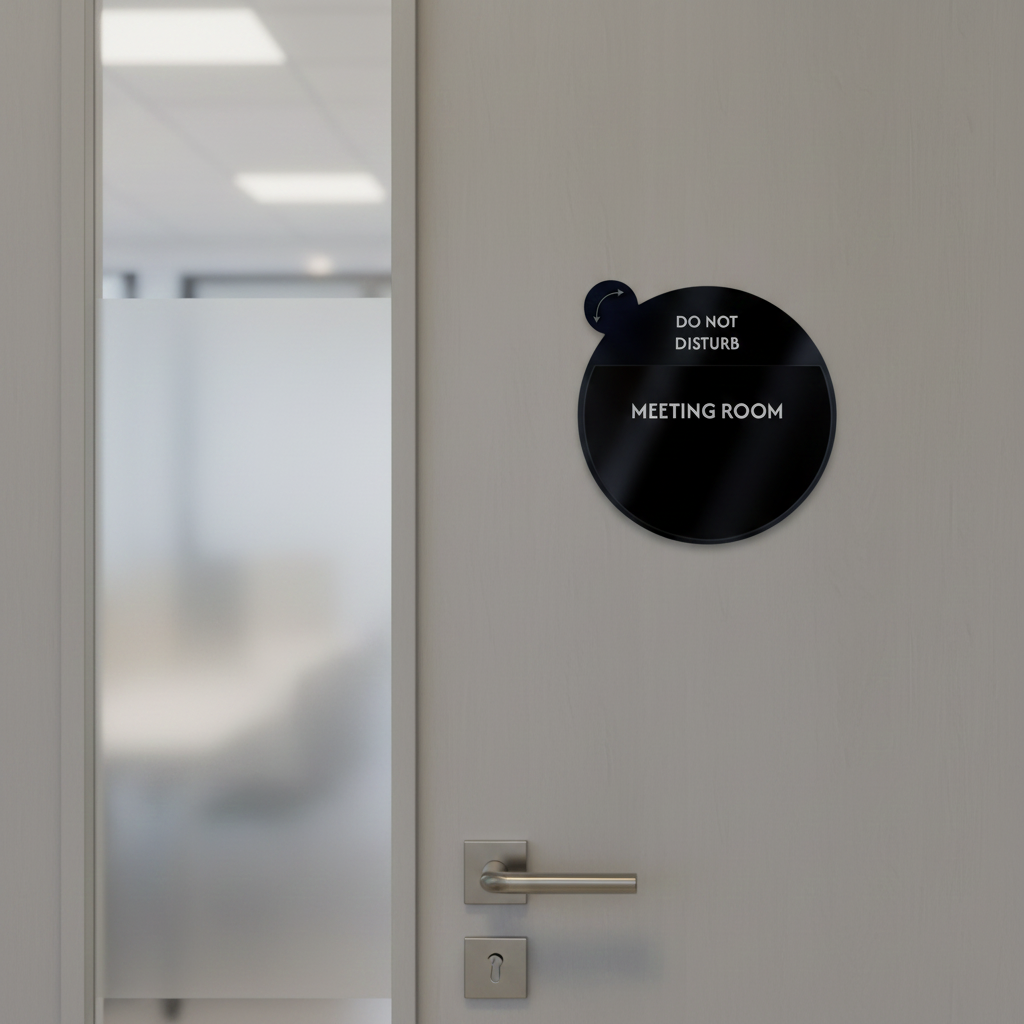 Rotating Meeting Room Door Sign