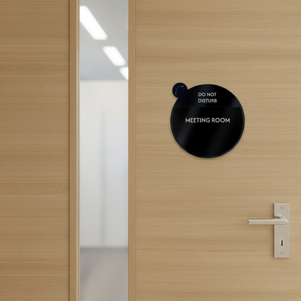 Rotating Meeting Room Door Sign