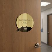Rotating Meeting Room Door Sign - Gold Mirror Acrylic
