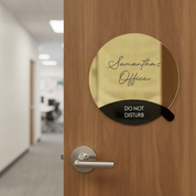 Rotating Meeting Room Door Sign - Gold Mirror Acrylic