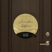 Rotating Meeting Room Door Sign - Gold Mirror Acrylic