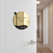 Rotating Meeting Room Door Sign - Gold Mirror Acrylic