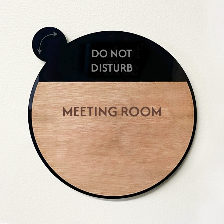 Rotating Meeting Room Door Sign