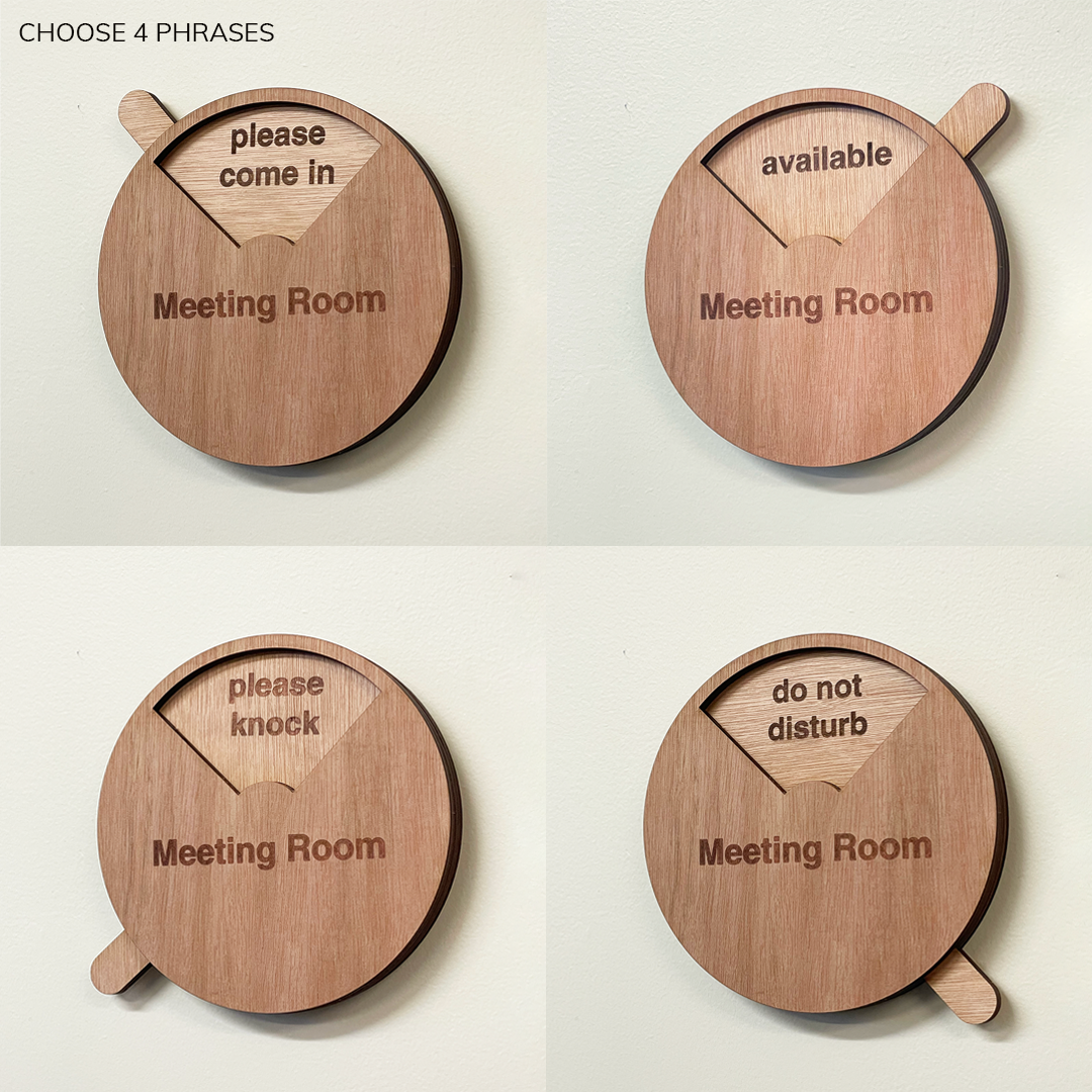Rotating Meeting Room Door Sign