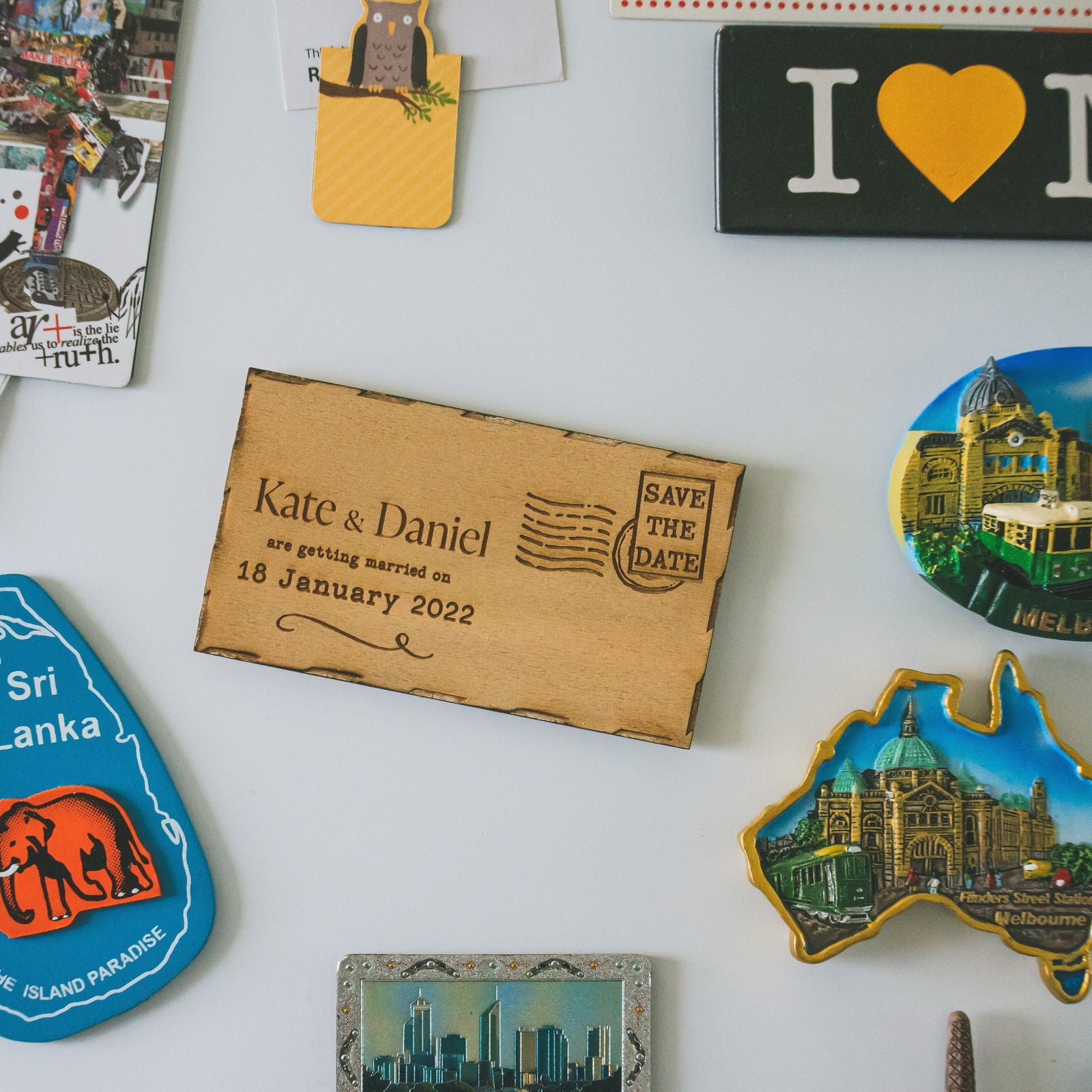 Save The Date Fridge Magnet rectangle