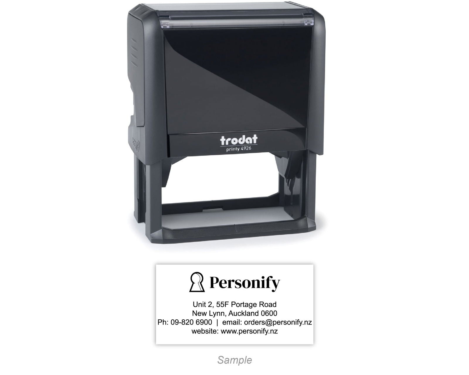 Self-Inking Rubber Stamp - Trodat 4926 sample with impression