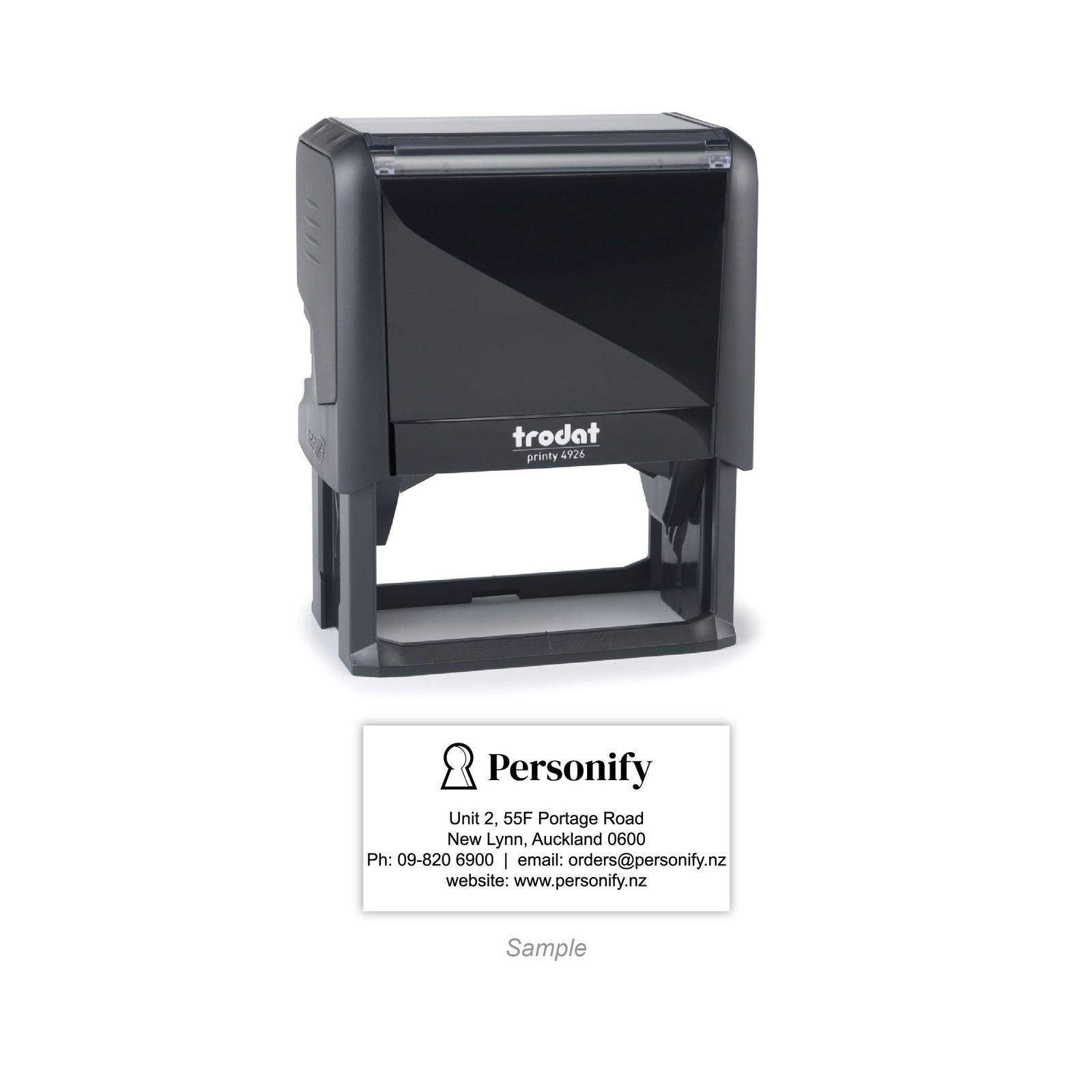 Self-Inking Rubber Stamp - Trodat 4926 sample with impression