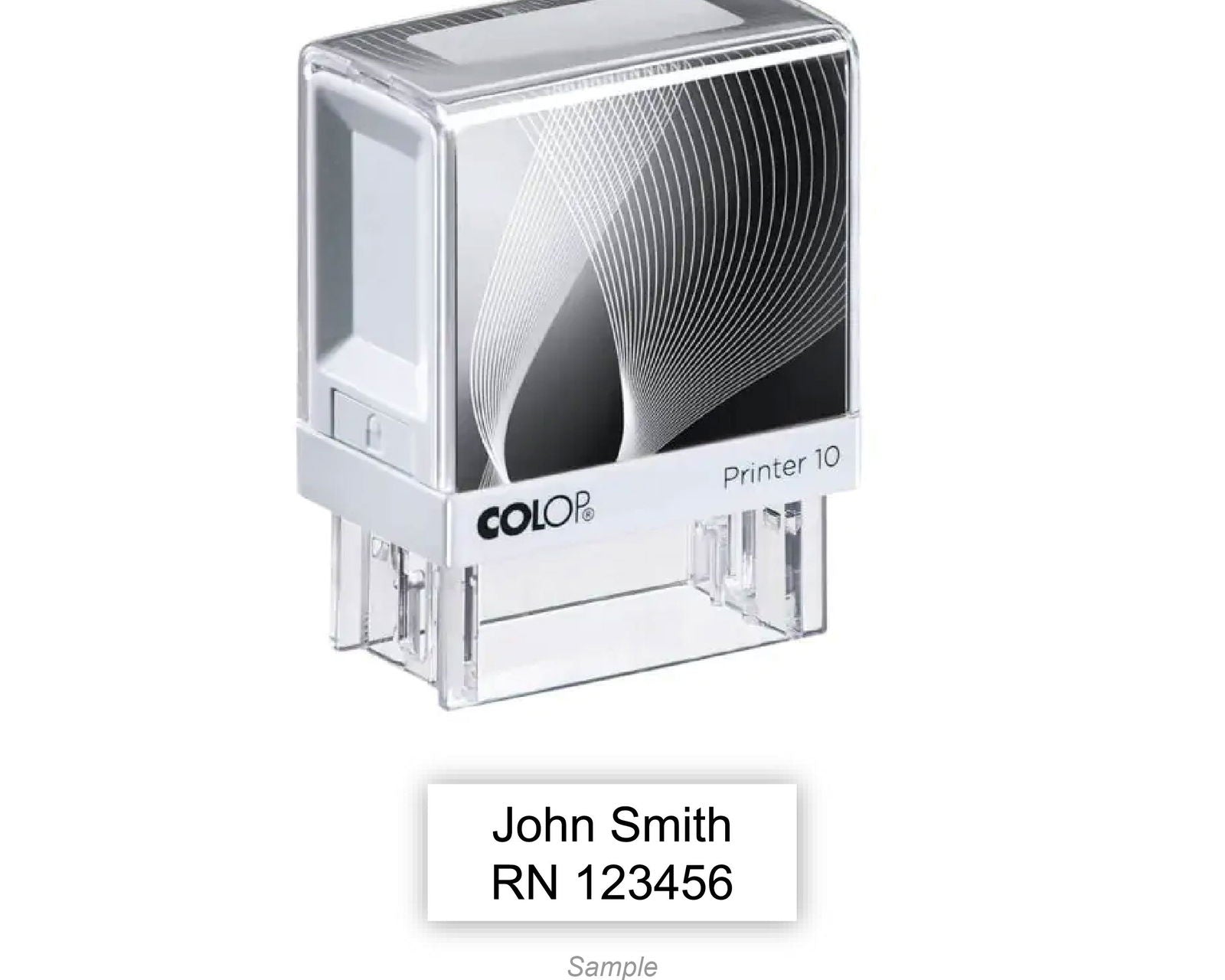 Self-Inking Rubber Stamp - Colop L10 with sample impression