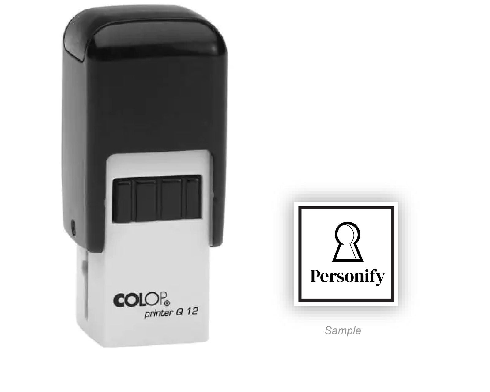 Self-Inking Rubber Stamp - Colop Q12 with sample impression