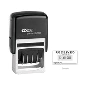 Self-Inking Rubber Stamp - Colop S260 Dater with sample impression