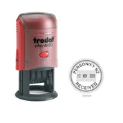 Self-Inking Rubber Stamp - Trodat 46130 - 30mm Diameter with sample impression