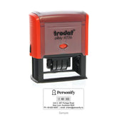Self-Inking Rubber Stamp - Trodat 4726 Dater with sample impression