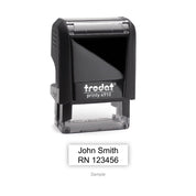 Self-Inking Rubber Stamp - Trodat 4910 with sample impression