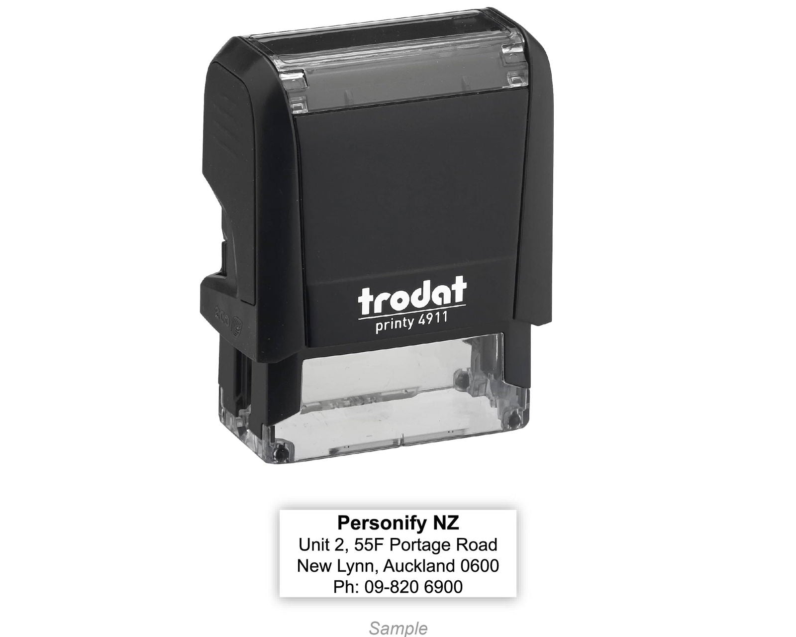 Self-Inking Rubber Stamp - Trodat 4911 with sample impression