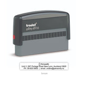 Self-Inking Rubber Stamp - Trodat 4916 with sample impression