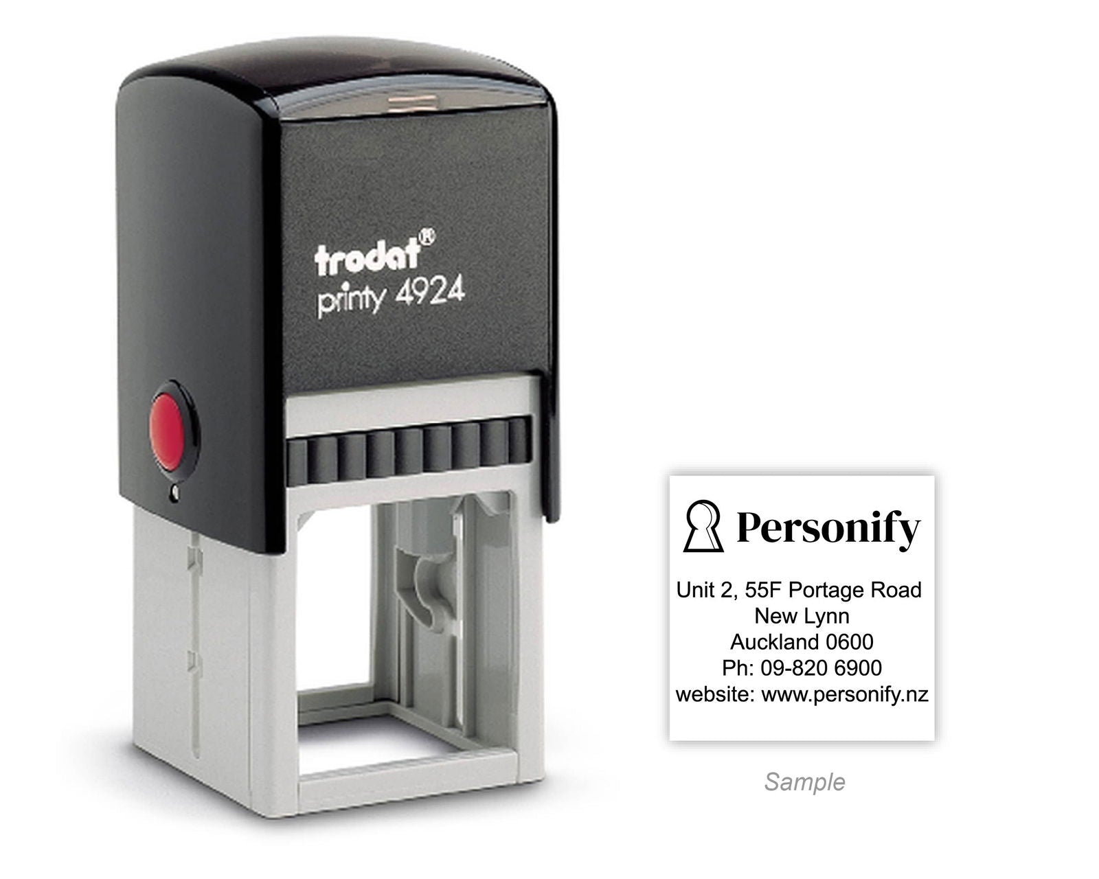 Self-Inking Rubber Stamp - Trodat 4924 with sample impression