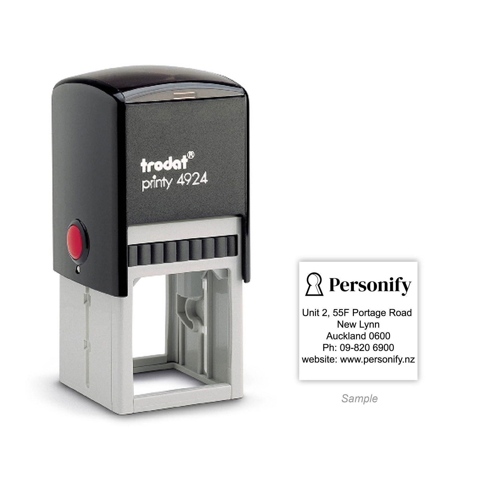 Self-Inking Rubber Stamp - Trodat 4924 with sample impression