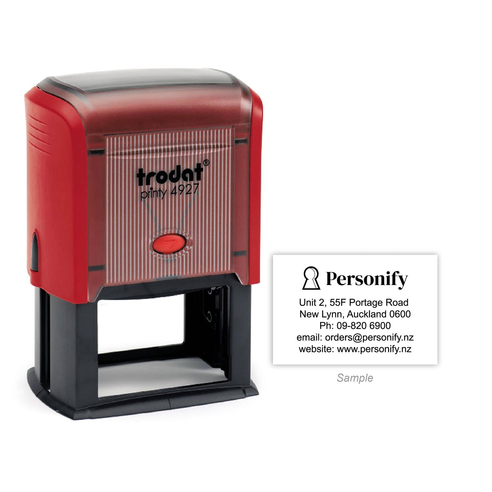 Trodat Printy 4927 Typomatic 4.0 Blue Personalised Ink Pad - 8 Lines Of Text - Self Inking - Black Ink Included - Composition Plate And Tweezers Included - View #7