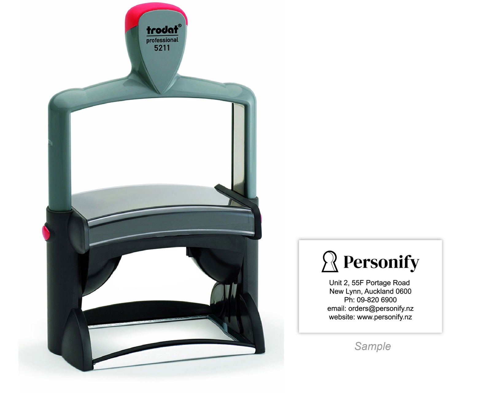 Self-Inking Rubber Stamp - Trodat 5211  with sample impression