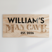 Personalised Sign for Him - Wood & Acrylic Wall Sign (Whiskey Label Style)