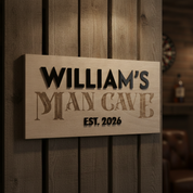 Personalised Sign for Him - Wood & Acrylic Wall Sign (Whiskey Label Style)