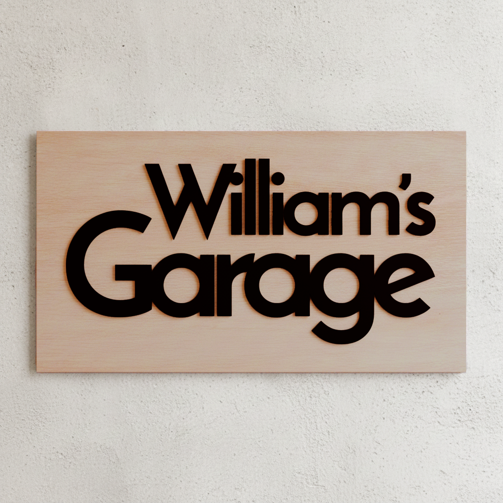 Personalised Sign for Him - Wood & Acrylic Wall Sign (Classic Style)