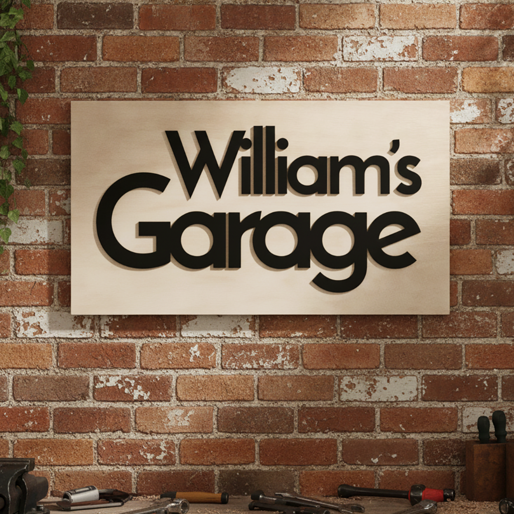 Personalised Sign for Him - Wood & Acrylic Wall Sign (Classic Style)